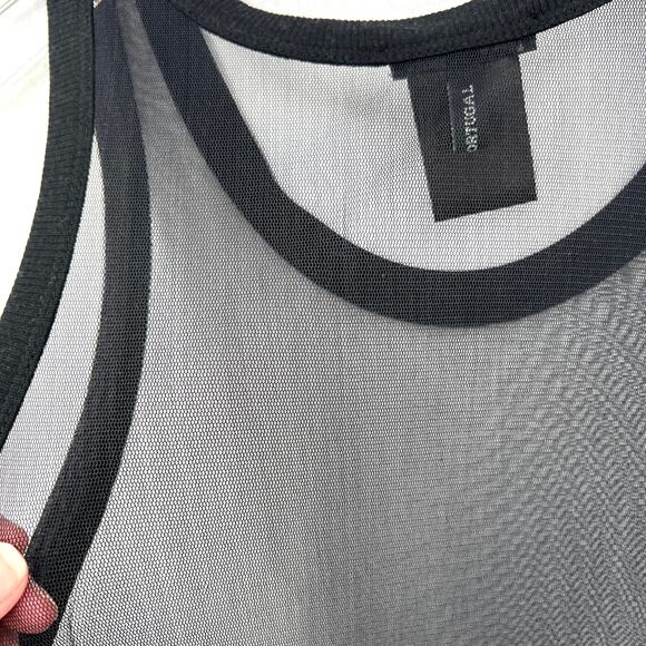 ANN DEMEULEMEESTER Sheer Mini Tank Dress Black 6 8 Black Silk Mesh Scoop Neck - Picture 15 of 15